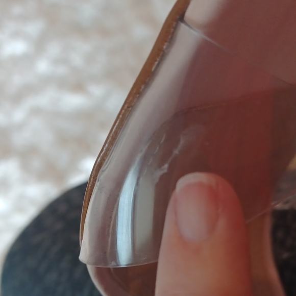 Schutz Kristy Nubuck & Clear Vinyl Ankle Strap Dress Sandals Size 7.5B NEW - Picture 11 of 11